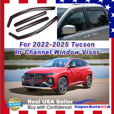 #ad For Hyundai Tucson 2022 2025 In Channel Window Visor Rain Guards Weather Shields $52.98