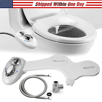 #ad Bidet Fresh Water Spray Kit Non Electric Toilet Seat Attachment with Dual Nozzle $33.49