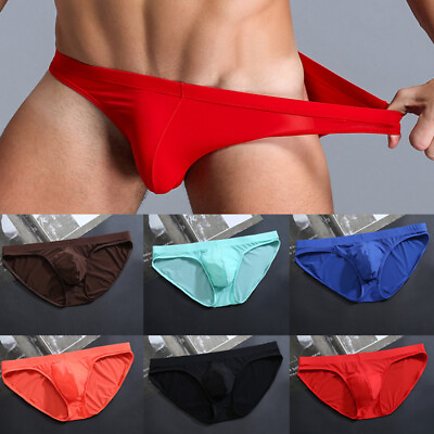 #ad Men Sexy G String Thong Briefs T Back Panties Seamless Underwear Ice Silk Thong AU $7.29