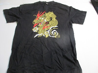 #ad Mens japan series dragon black t shirt sz 2L $18.73