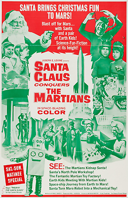 #ad 1964 Santa Claus Conquers the Martians Movie Poster Print 🎅👽🎅 $3.99