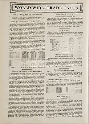 #ad 1921 Magazine Article World Wide Trade Facts Europe#x27;s Trade Debt to USA $19.36