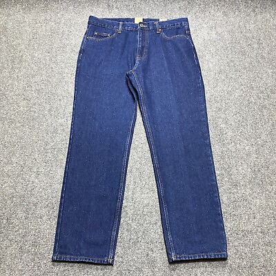 #ad Redhead Jeans Mens 35x30 Blue Denim Relaxed Straight Leg Tag 35x30 $10.46