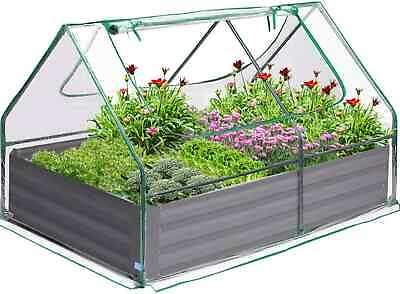 #ad Quictent Raised Garden Bed with Cover Outdoor Galvanized Steel Planter Box Kit $98.89