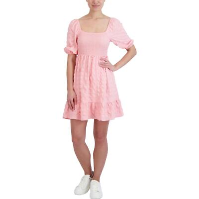 #ad BCBGeneration Women#x27;s Puff Sleeve Smocked Mini Dress with Ruffle Hem $12.99
