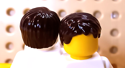 #ad LEGO Short Boy Hair Dark Brown Messy Bangs Uneven Sassy Girl Wig Haircut Combed $5.26