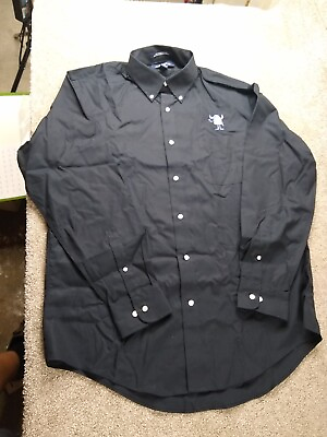 #ad Lands#x27; End No Iron Broadcloth Long Sleeve Button Up Dress Shirt with Monogram $8.00