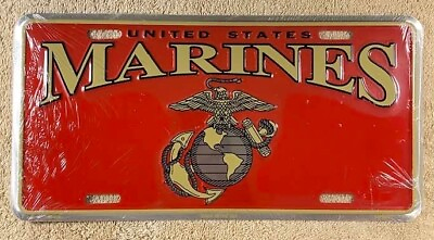#ad US Marines Booster License Plate USMC Corps Military Veteran Officer Enlisted $29.99