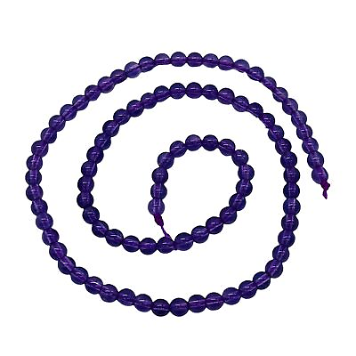 #ad Royal Natural 4mm Amethyst Round Bead Strand 4mm Purple Round 94 Beads $36.99