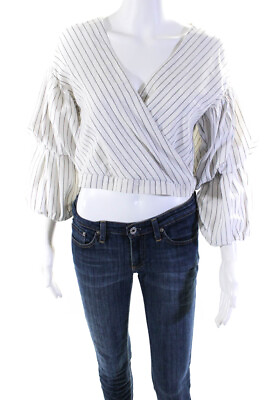 #ad Saylor Womens Striped Grove Top White Size 0 11220671 $34.27