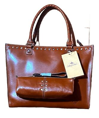 #ad New Patricia Nash Zancona Tote Bag Isla Case Pouch Heritage Brown Leather Set $169.99