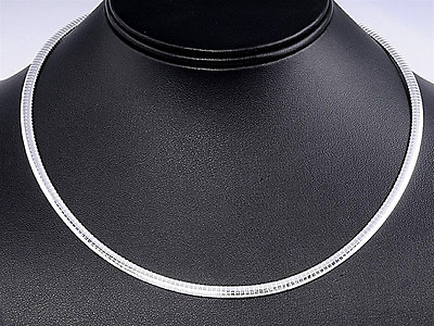 #ad USA Seller Italian Omega 4mm Necklace Sterling Silver 925 Best Deal Jewelry 18quot; $64.72