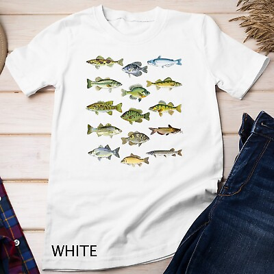 #ad Kids Fish Species Biology Types Of Freshwater Fish Fishing Unisex T shirt $16.99
