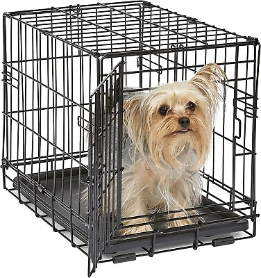 #ad Cage Pet Dog Cat Animal Crate Kennel Folding Tray Metal Pen Door Leak proof Pan $32.99