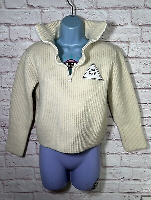 #ad Gosha Rubchinskiy Pure New Wool Sweater Women Size Medium 1 4 Zip Authentic $49.95
