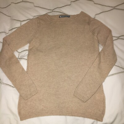 #ad in cashmere tan sweater SZ P $65.00