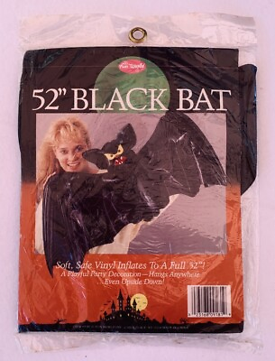 #ad Vintage Fun World Vinyl Bat Halloween Inflatable Decor 52” NEW $19.99