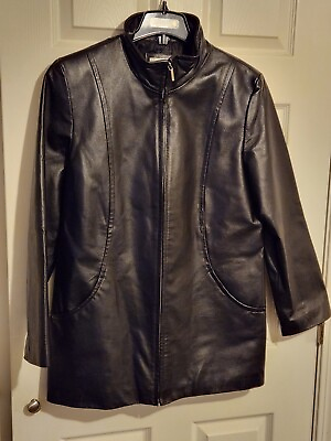 #ad Madison amp; Max 100 Percent Genuine Leather Women Size Large Jacket $29.99