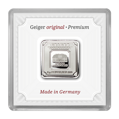 #ad Geiger Edelmetalle Silver Bar Original 5 gram .999 Square in Capsule $24.60