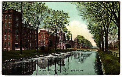 #ad Canal Hill and Bates Mills Lewiston ME Factory Unposted Postcard $6.00