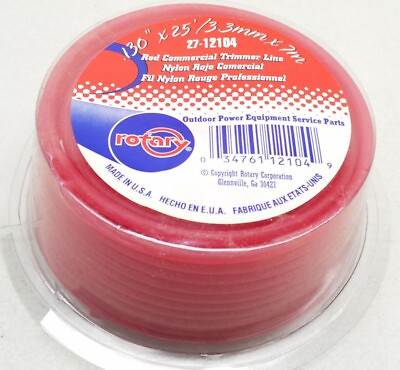 #ad 12104 Rotary Red Nylon Commercial Round Trimmer Line 130quot;x25#x27; Loop $6.58