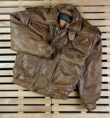 #ad Mens Vintage Leather Jacket Fjallraven Size S 100% Genuine Leather $319.00
