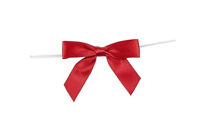 #ad 5171 06503 2X1 Satin Twist Tie Bows Small Bows 5 8 Inch X 100 Pieces Red $27.90