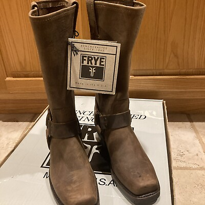 #ad Frye Harness 12R Boots Women SIZE 6 M Crafted Italian Leather Goodyear $147.75