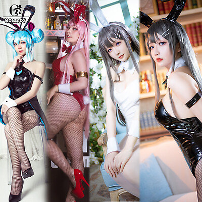 #ad Womens Bunny Girl Bodysuit Cosplay Costume Halloween Outfit Party Costumes Ears $32.19