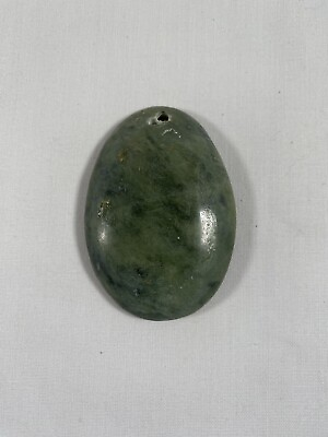 #ad Natural Green Gemstone Cabochon Oval Shape 31g READ $9.90