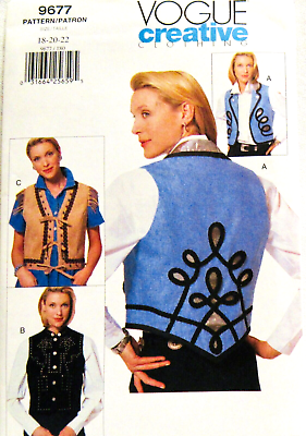 #ad EASY VOGUE PATTERN 9677 CREATIVE FITTED LINED VEST DECOR CHOICE HOW T0 SZ 18 22 $6.99
