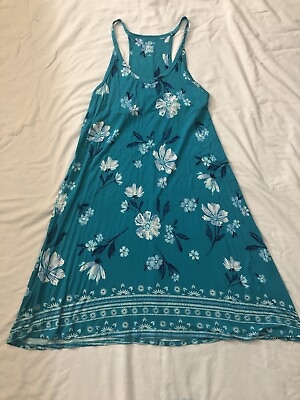#ad SO Floral Slip Dress Size MEDIUM Thin Strap Blue Flower Garden $12.00
