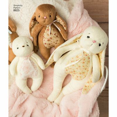 #ad Simplicity 8625 Craft Pattern Stuffed Animals amp; Gift Bags in 2 Sizes Bear Bunny $11.29