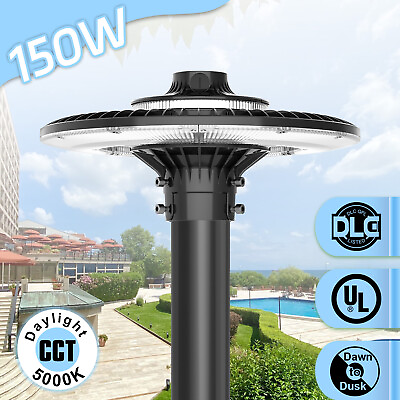 #ad 150W LED Post Top Light Dusk to Dawn Commercial Park Garden Pole Fixture Lights $152.27