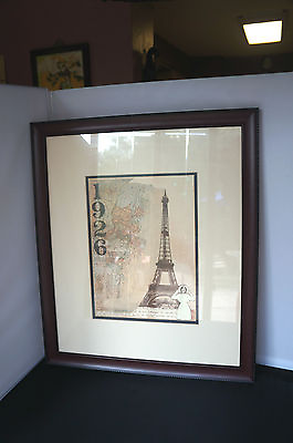#ad SALE FRAMED WHIMSICAL PARISIAN MAP: WITH EIFFEL TOWER $33.00