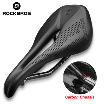 #ad ROCKBROS Ultralight Carbon Hollow Bicycle Saddle MTB Road Bike Seat Race Cushion $48.49
