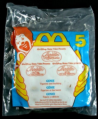 #ad 1996 Aladdin King Of Thieves GENIE #5 McDonalds Meal Toy Sealed $3.99
