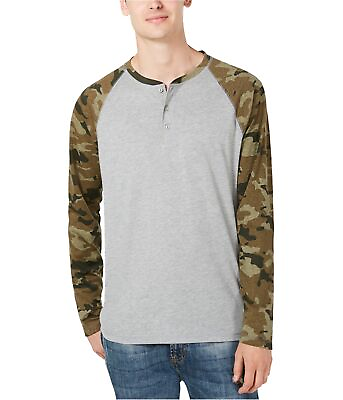 #ad American Rag Mens Camo Raglan Sleeve Henley Shirt $18.27