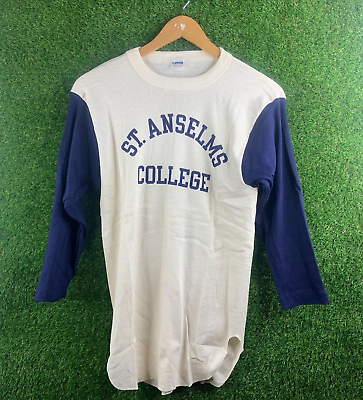 #ad #ad Vintage 1970s Champion St. Anselms Rare Gray T Shirt Size Med Base Ball $69.95