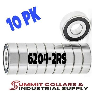 #ad 10 Pack 6204 2RS C3 Premium Rubber Sealed Ball Bearing 20x47x14mm 6204RS $15.90