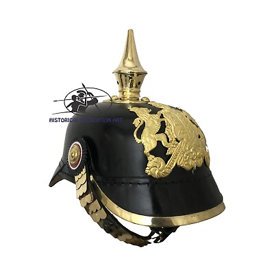 #ad GERMAN Prussian PICKELHAUBE Helmet Imperial Officer Spike Helmet $90.00
