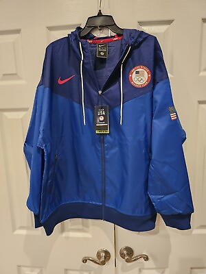 #ad New Nike 2020 Olympic Team USA Windbreaker Jacket CK5813 455 Men#x27;s XXL $84.99