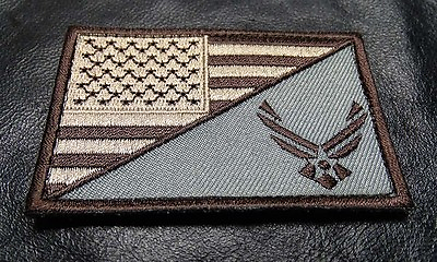 #ad USA AIR FORCE LOGO USA FLAG EMBROIDERED TACTICAL 3 INCH HOOK PATCH AF05 $6.75