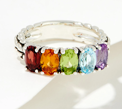 #ad John Hardy Jai Size 7 Rainbow Multi Gemstone Sterling Silver Ring $265.00