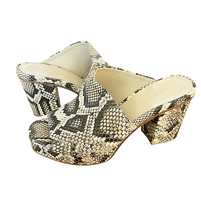 #ad Vince Wyatt Heel Sandal reptile snakeskin leather d’orsay open toe shoes size 7 $50.00