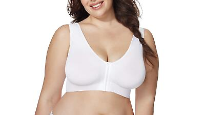#ad JUST MY SIZE womens Pure Comfort Front Close Wirefree Mj1274 Bra White 6X US $31.07