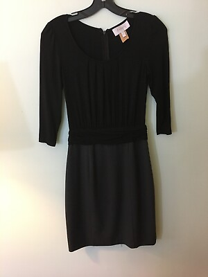 #ad Averly Black Gray Classy Dress SIZE 2 half Sleeve Zip Back $5.40