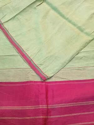 #ad Vintage Indian Pure Silk Saree Hand Woven Sari South Silk Textile Wrap PSS11914 $30.99