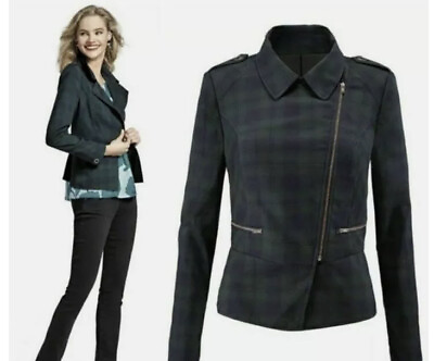 #ad CAbi Tartan Plaid Moto Jacket Size 6 Women#x27;s Clothes Clothing Style 3181 L2 $33.50