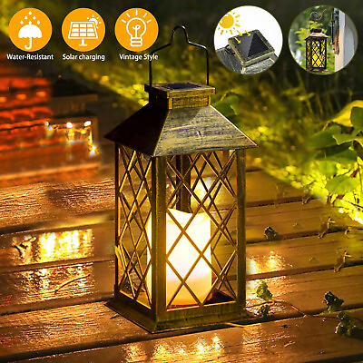 #ad Solar Hanging Lantern LED Lights Outdoor Yard Patio Garden Lamp Waterproof Decor $15.48